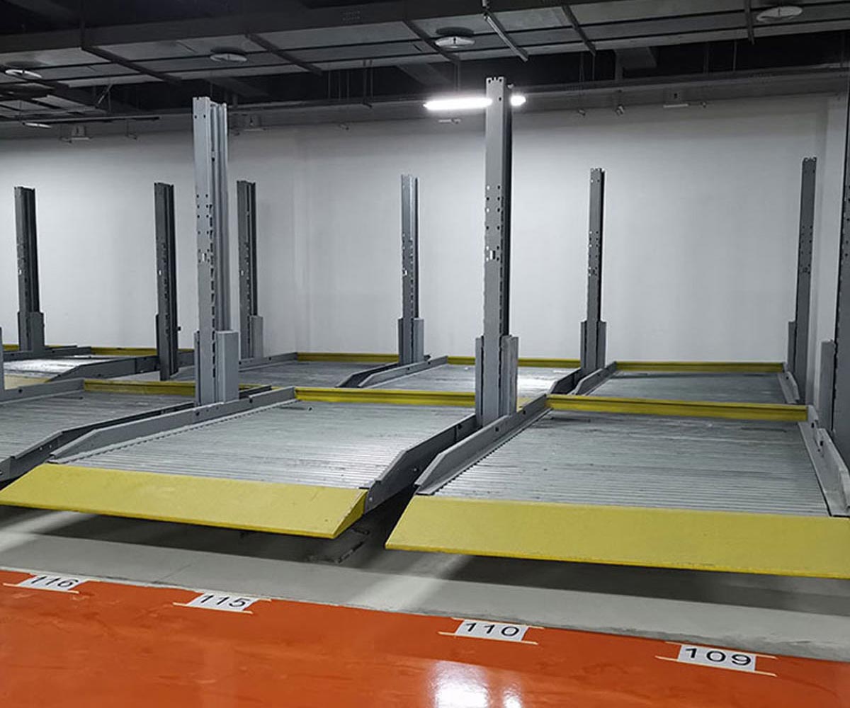 富順簡易類四柱升降立體車庫設備的調試