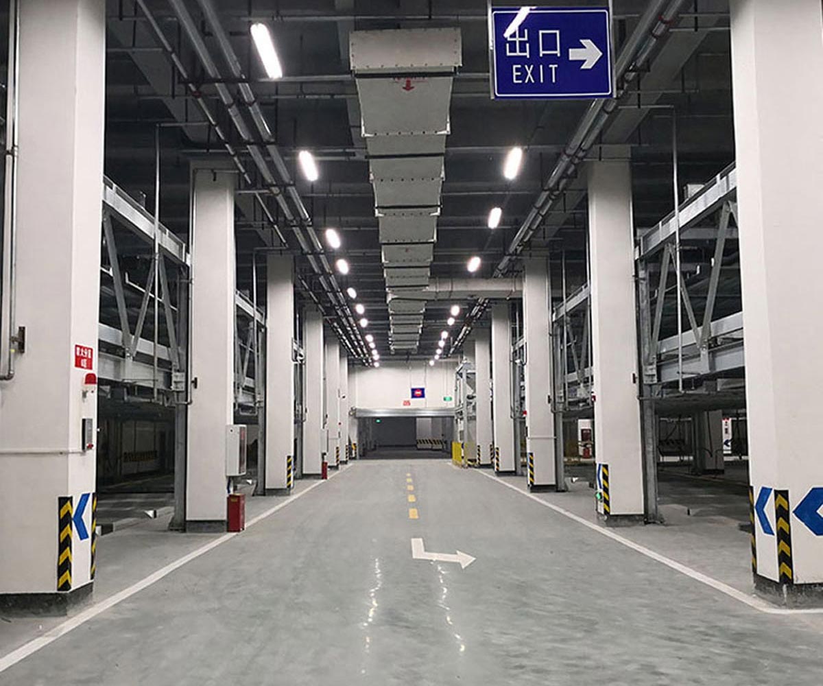 樂至四柱兩層立體車庫電動解鎖方式的安裝